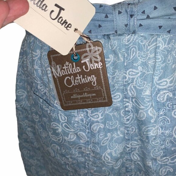 Matilda Jane Women's M Medium Mini Skirt NWT Mixed Print Style AB17345 Belt - Picture 6 of 6